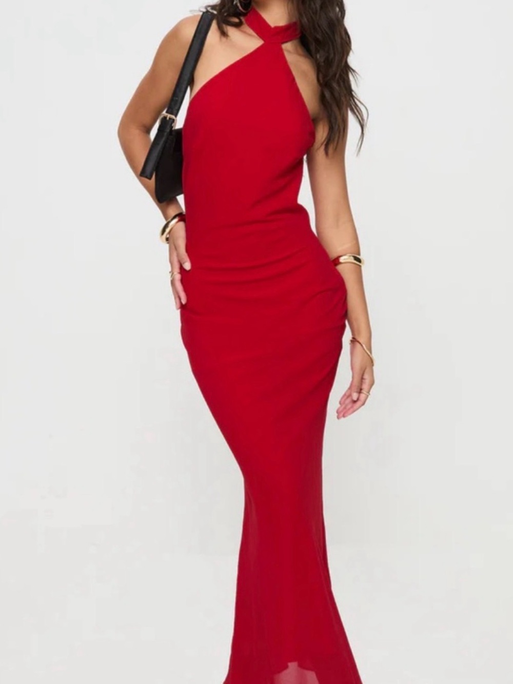 Princess Polly Red Halter Maxi Dress Womens 10